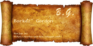 Borkó Gordon névjegykártya